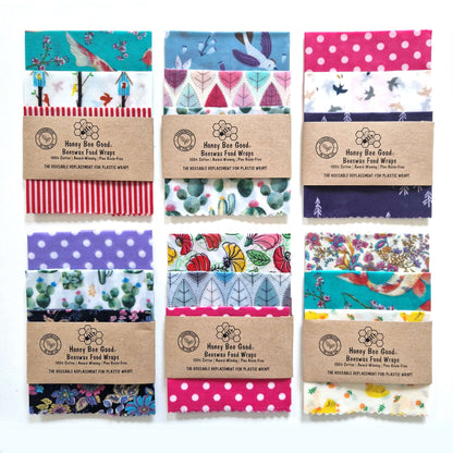 Reusable Beeswax Food Wraps 100% Hand Made in the UK by Honey Bee Good.