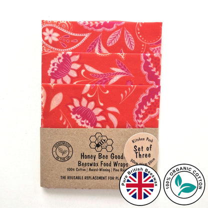 Reusable Beeswax Food Wraps 100% Hand Made in the UK by Honey Bee Good.