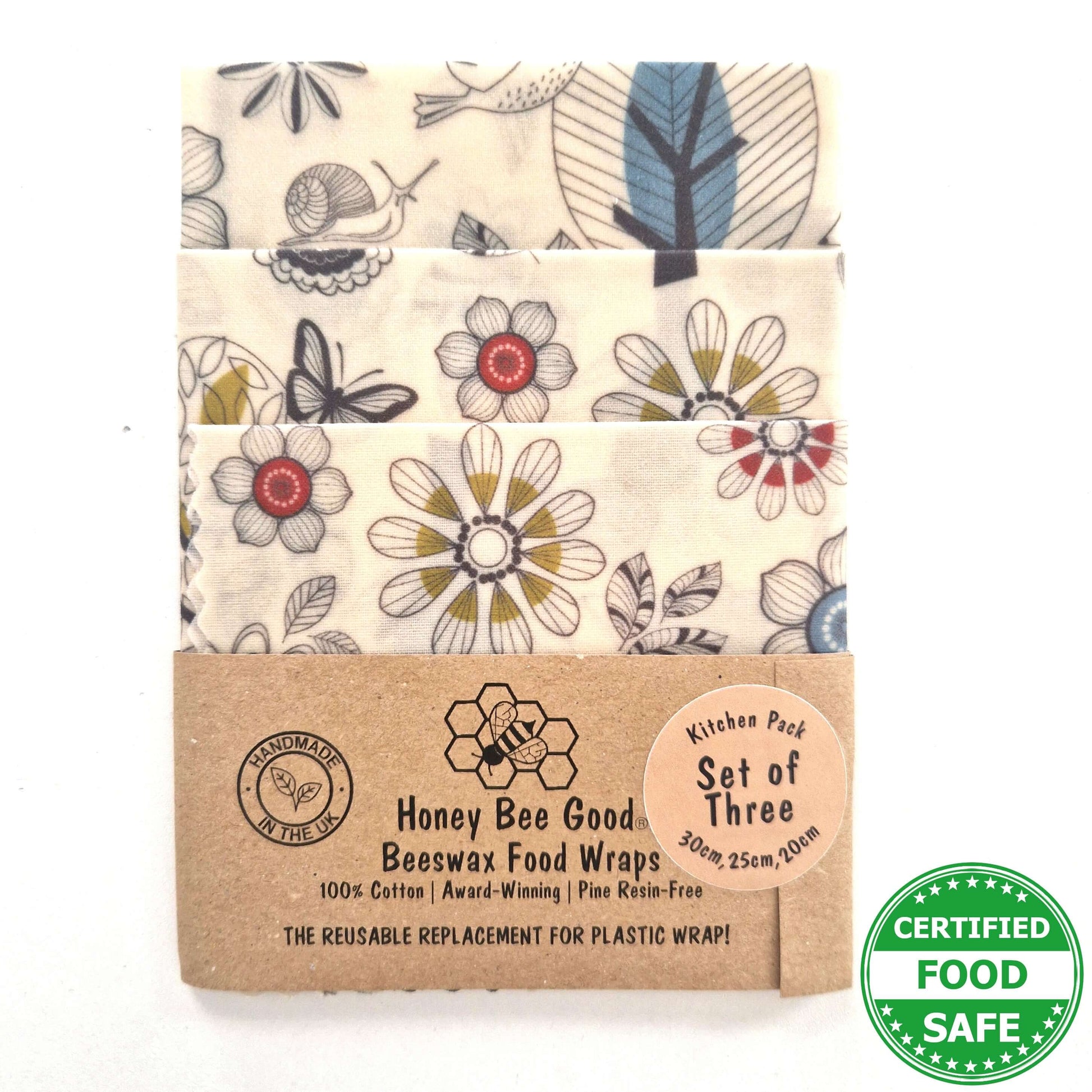 Reusable Beeswax Food Wraps 100% Hand Made in the UK by Honey Bee Good.