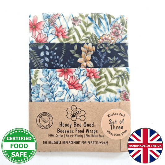 Classic Set of 3 Beeswax Wraps | Botanical