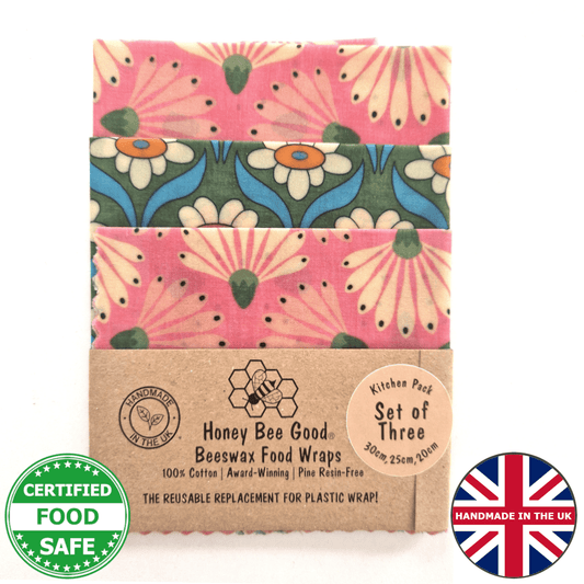 Earth Kind Set of 3 Beeswax Wraps | Dandelions