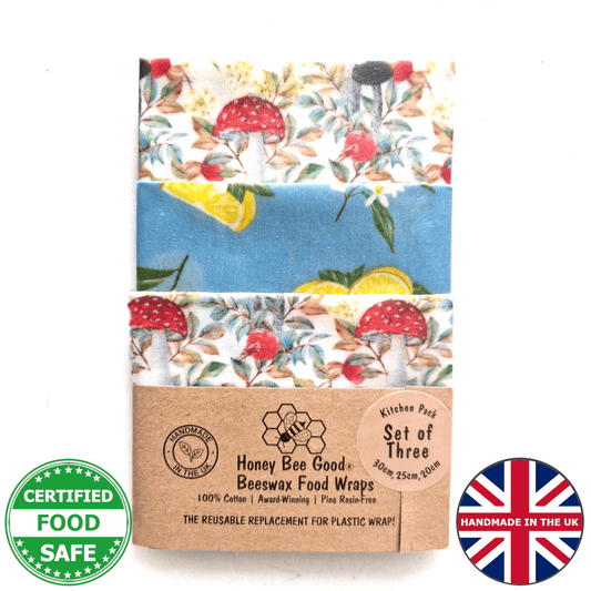 NEW Set of 3 Beeswax Wraps | Mushrooms