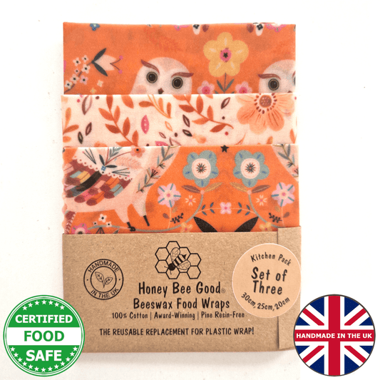 British Designers Set of 3 Beeswax Wraps | Owls