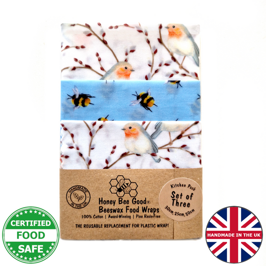 Earth Kind Set of 3 beeswax wraps | Robins