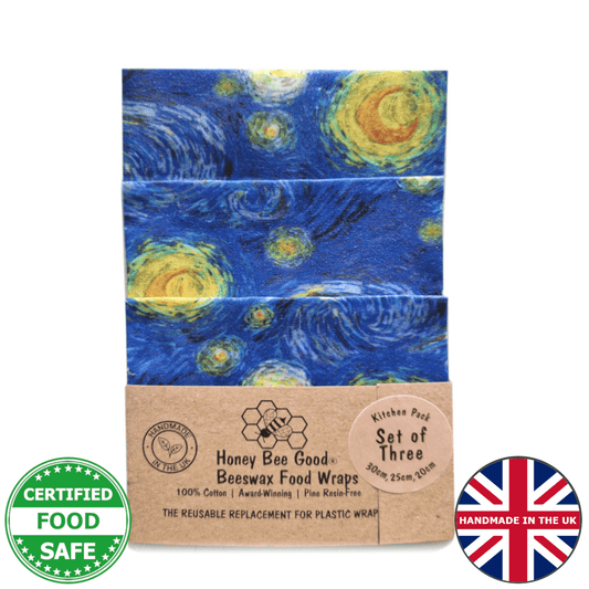 Set of 3 Beeswax Wraps | Starry Night