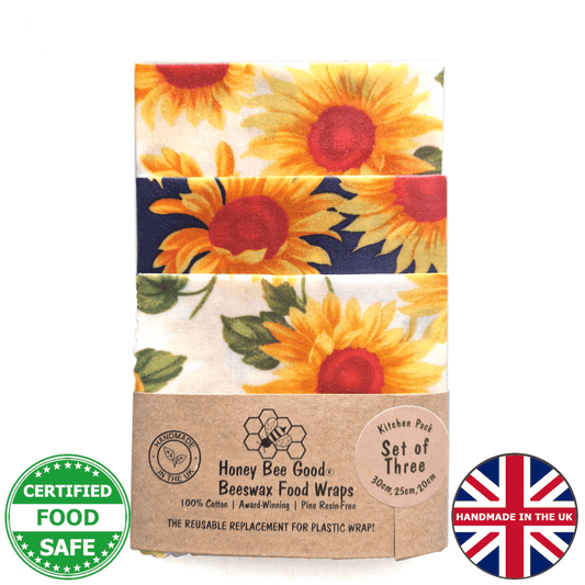 Set of 3 Beeswax Wraps | Sunflowers