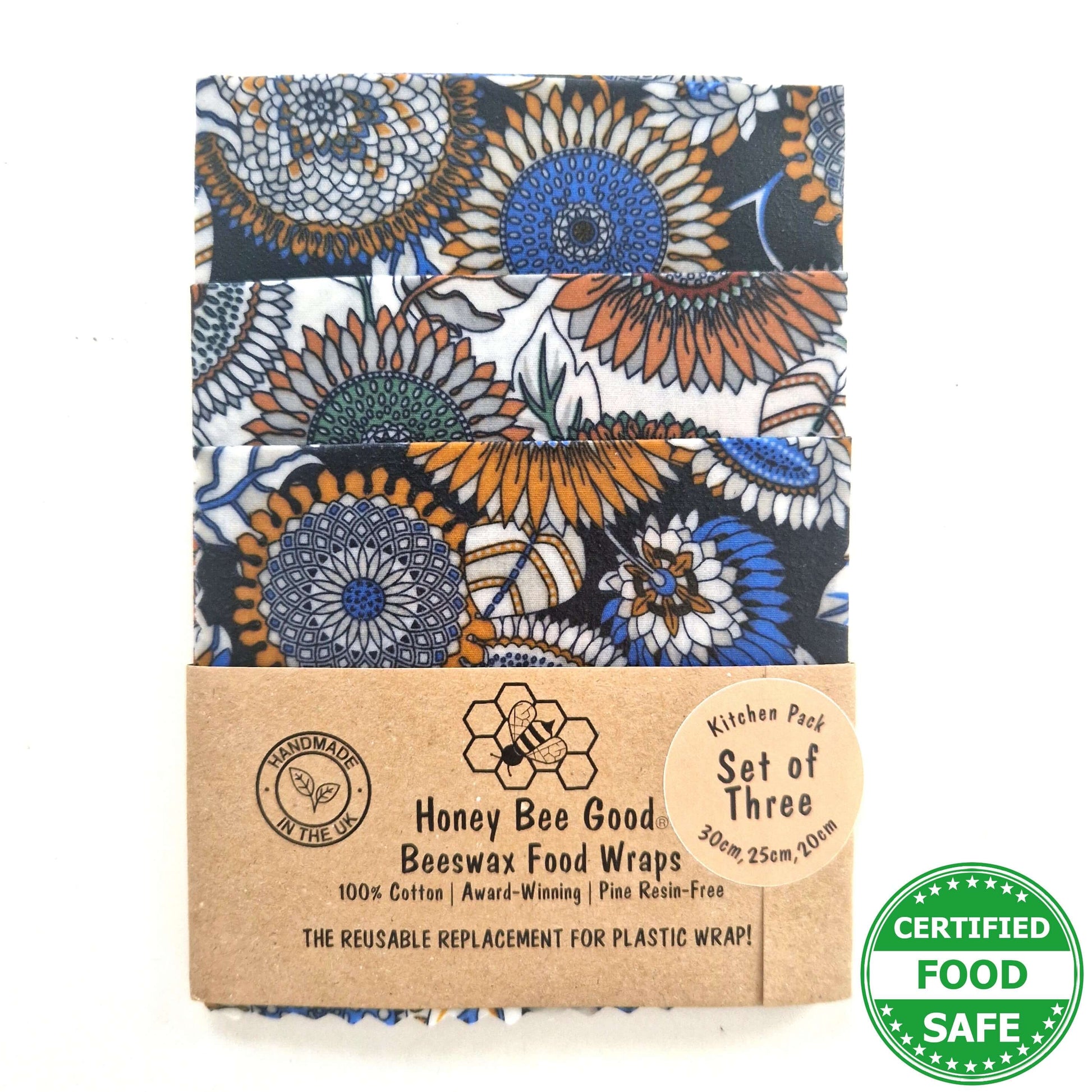 Reusable Beeswax Food Wraps 100% Hand Made in the UK by Honey Bee Good.