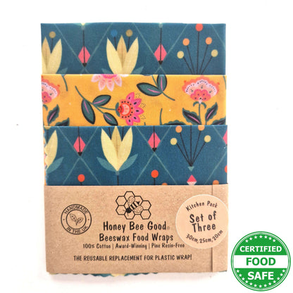Reusable Beeswax Food Wraps 100% Hand Made in the UK by Honey Bee Good.