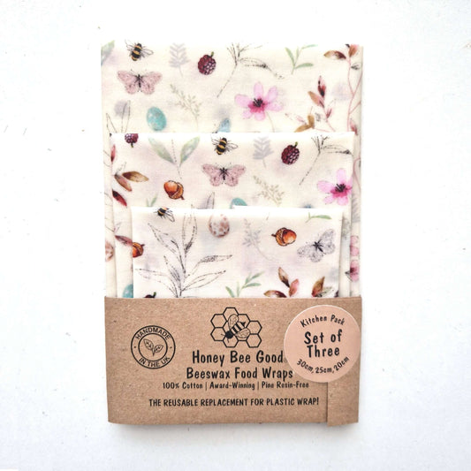 Reusable Beeswax Food Wraps 100% Hand Made in the UK by Honey Bee Good.