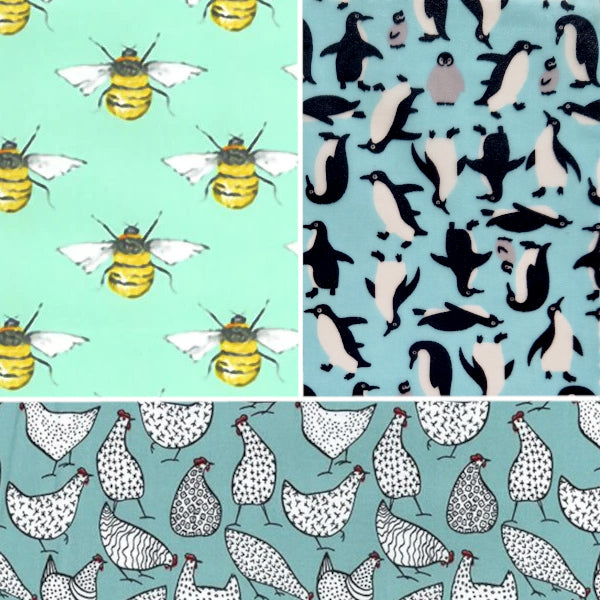 Klassisches 3er-Set L, M, S | Pinguine, Hühner & Bienen