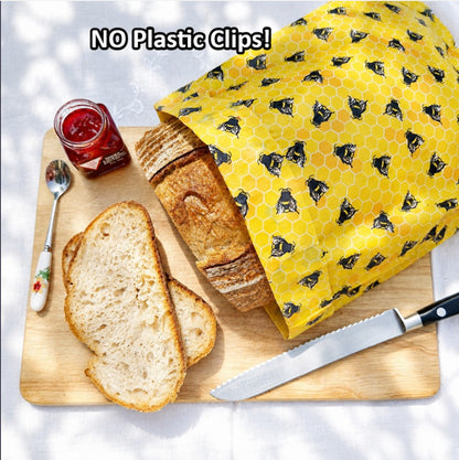 Unique Easy-Clean XXL Beeswax Bread BAG | 45 x 35cm | For Even Giant Loaves